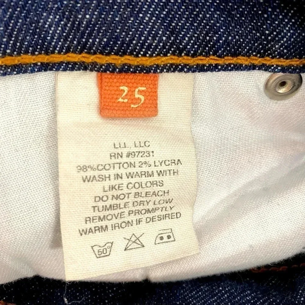 Free people We The People Straight Leg Jeans Dark wash Denim Embellished Size 25